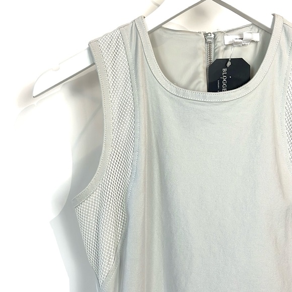 Helmut Lang Prism Compress Twill Mesh Cutout Dress - Picture 4 of 13